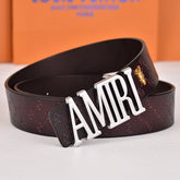 Amiri Belt dark brown CC texture Golden deer logo